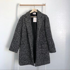 NWT Nasty Gal Charcoal Oversized Wool Knit Coat